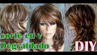 DIY Como Hacer CORTE en V DEGRAFILADO TÉCNICAS Fáciles! Hazlo tú misma!.