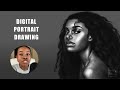 Realistic Portrait Drawing Tutorial | Digital Painting For Beginners