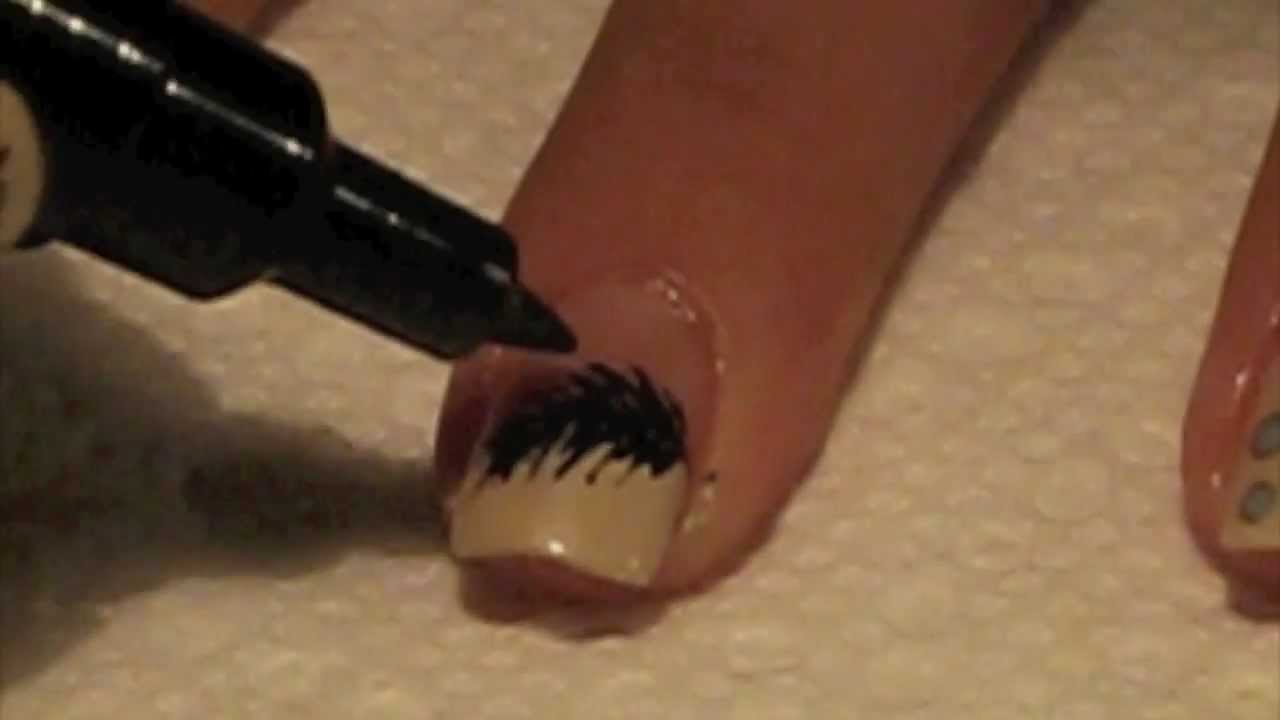 1. French Tip Feather Nail Design Tutorial - wide 7