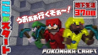 【ぽこなかくら＃287】地下生活37日目！にしてようやくスタートラインに立った3人【マインクラフト】