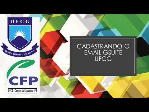 Cadastrando o email GSuiteUFCG