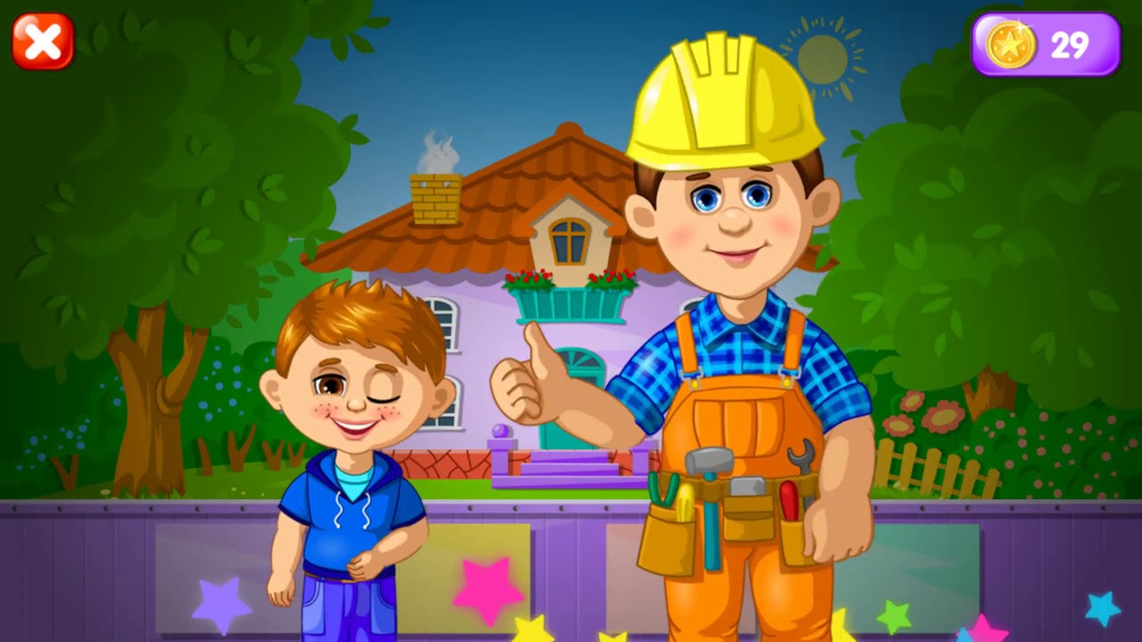 Kids Learn Construction Tools Excavator, Crane, Diggers Builder Trucks Games for Kids