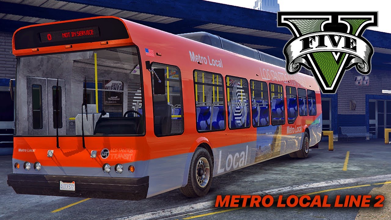 GTA V - Bus Passenger Mode | Metro Local, Line 2, Morningwood to Strawberry via Eclipse Bl.
