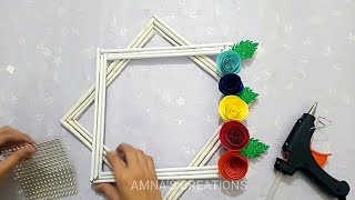 DIY- DOUBLE FRAME WALL HANGING | ROOM DECOR | AMNA'S CREATIONS screenshot 5