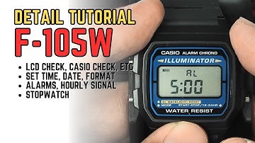 Casio F-105 Detail Settings and Operation Tutorial: Time, Date, Alarms, Stopwatch, F-105W Mod 3298
