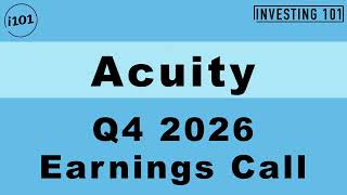 Acuity Q4 2026 Earnings Call | Intelligent Spaces & Lighting Solutions Margin Expansion