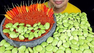 ASMR MUKBANG 1 KG PETE || SAMBAL TERASI || CABE SETAN
