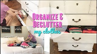 ORGANIZE AND DECLUTTER my dresser drawers with me! Organizing my clothes using the filing system was so much easier than 