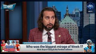 Nick Wright DOUBTS Panthers Will Be GREAT With Bryce Young? 😳 FIRST THINGS FIRST REACTS | NFL screenshot 1