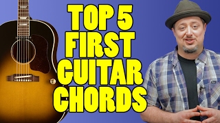 Video thumbnail of "Top 5 First Guitar Chords | Marty Music"