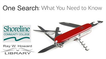 One Search: What you Need to Know (Instructors Edition)