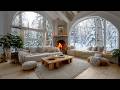 Sleep Instantly in a Snowy Cabin | Warm Fireplace Sounds for Relaxation, Calm & Deep Rest and Study