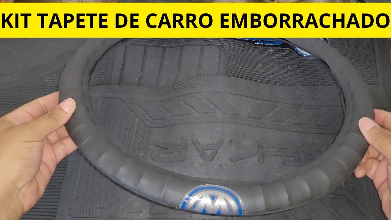 kit tapete de carro com protetor de volante volksvagen emborrachado