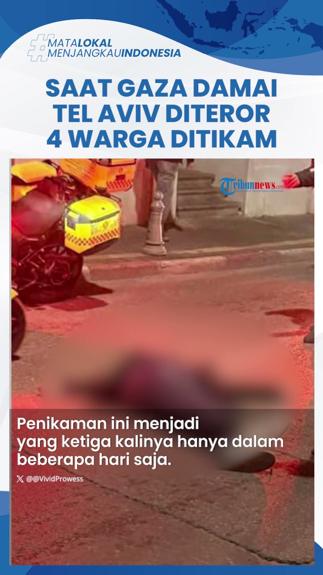 Detik-detik 4 Warga Israel Ditikam hingga Darah Tercecer, Tel Aviv Mencekam saat Gaza Damai