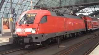 EuroSprinter DB Class 182 departing from Berlin Hbf (ドイツ鉄道　クラス182電気機関車　ベルリン主要駅発車）