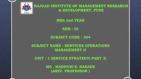 Services Operations Management II, Part 3