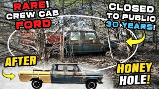 ABANDONED 1976 F250 CREW CAB Rescue! 100's Of Old Vehicles! CLOSED to the Public for 30 YEARS!