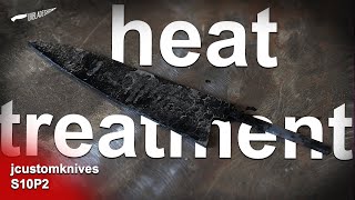This 80CRV2 carbon steel knife warped during heat treat but we fixed it!