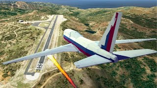 Airplane Crashes Into Runaway After Engine Catches Fire | Besiege