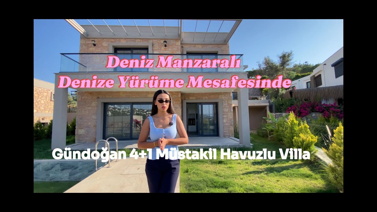 Отдельная вилла 4+1 с бассейном на продажу в Гюндоган Кючюкбюк, в пешей доступности от моря