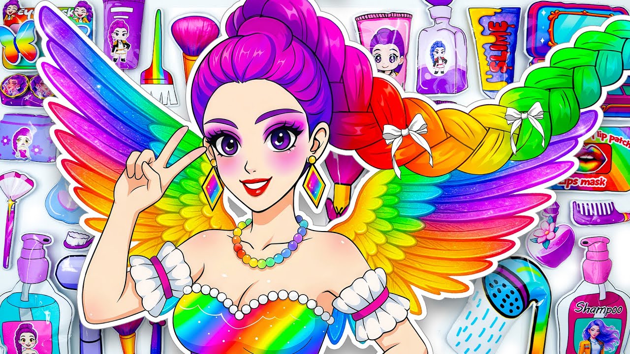 💖Paper DIY💖KPOP DEMON HUNTERS RUMI Colorful Hair Care +Skincare +Makeup +Fashion pt4 Blind Bag Unbox