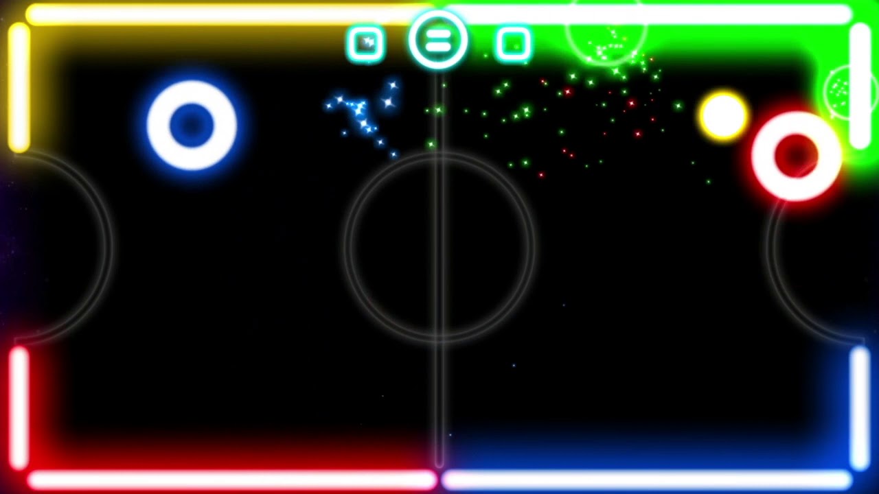 Лучшие игры для Android, в которые можно играть вдвоем. Glow Hockey — аэрохоккей для Android. Фото.
