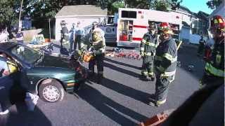 Rumson Fire Dept Extrication Drill - Hood Cut