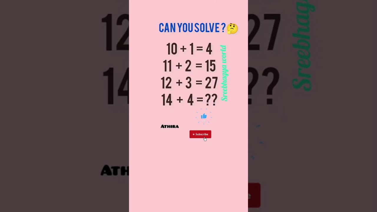 who is the genious of maths ? Maths puzzle #please answer #live #athira #brain test