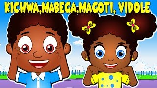 Kichwa Mabega Magoti Vidole | Kiswahili Head Shoulders Knees and Toes | Nyimbo za Kitoto