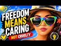 sue stephens/ Freedom don't mean being cruel, #freedom #positivevibes #choosekindness #humandignity
