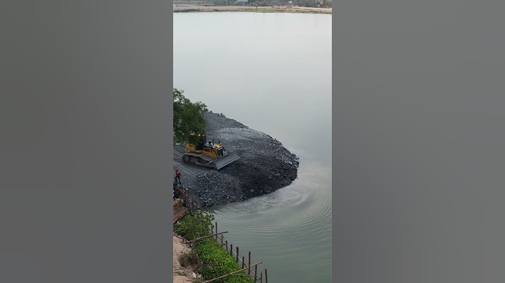 Good Action! Shantui Dozer Pushing Stone Moving Into The Water To Save The  Landslide #Short