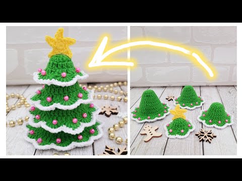 🎄ОЧЕНЬ ЛЕГКО И БЫСТРО 🤗НОВОГОДНЯЯ ЁЛКА КРЮЧКОМ🎄crochet christmas tree