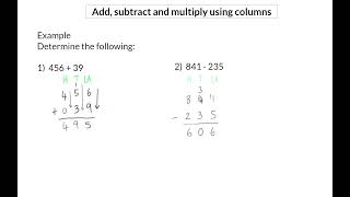 03 Add, subtract and multiply using columns