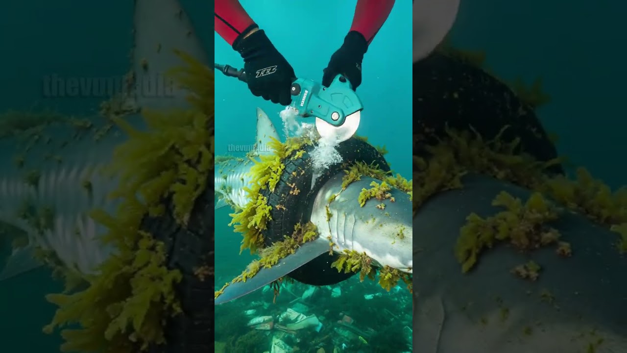 Diver Saves Shark From Being Trapped In Industrial Area! 