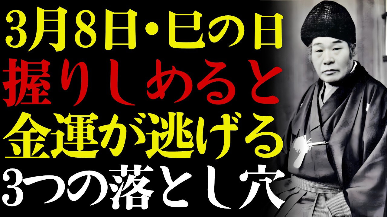 【3月8日・巳の日】🐍 握りしめる人は金運が逃げる。💰 出口王仁三郎が語るお金の流れと3つの落とし穴――この日を逃すと流れが閉じます