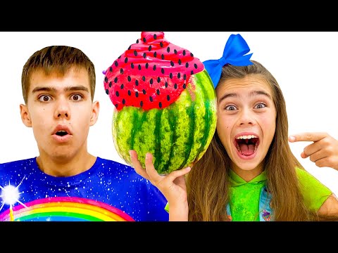 Nastya y amigas hacen un limo gigante en casa