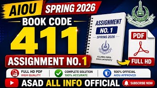 AIOU 411 Assignment No. 1 Spring 2026 | Book Code 411 | Full HD PDF | Solved Assignment