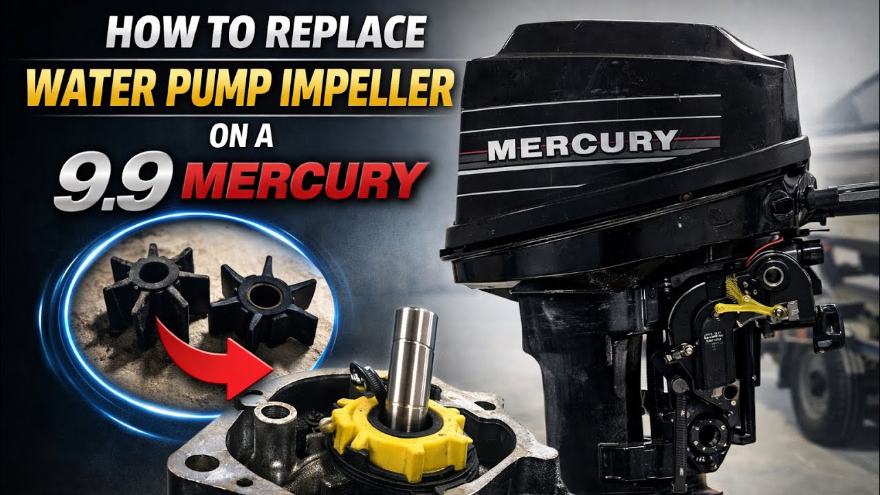 How to replace a water pump impeller on a mercury 9.9 outboard