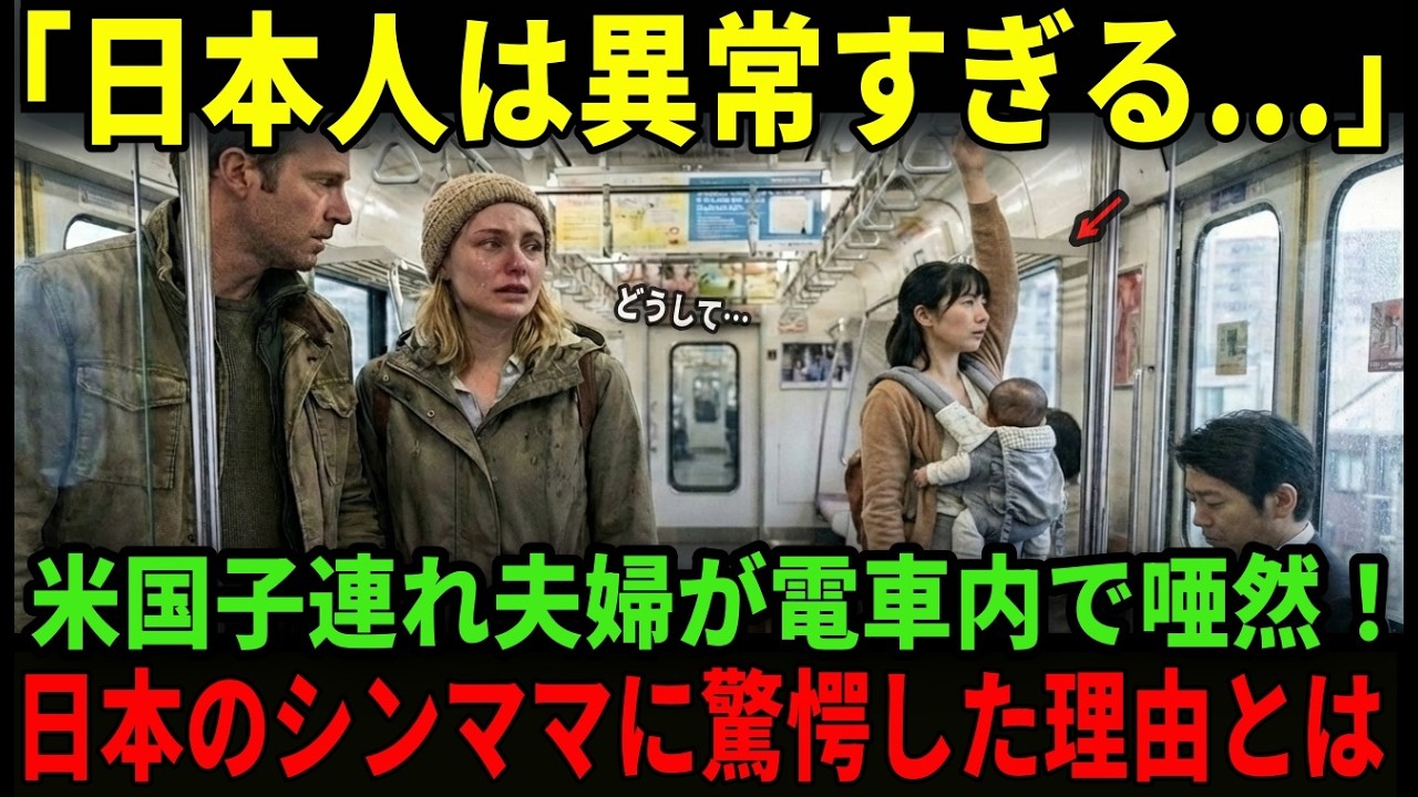 【海外の反応】「こんな国は存在するのか？」アメリカ人子連れ夫婦が電車で唖然...日本人乗客の異様な行動とは