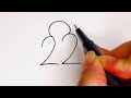 How to Draw Bird from Numbers 22 Very Easy