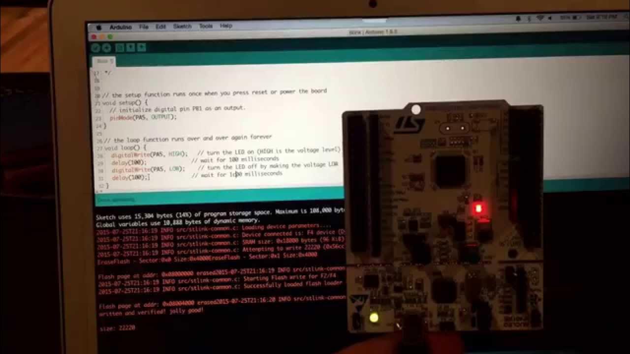 Programming an STM32 over stlink running Arduino code YouTube