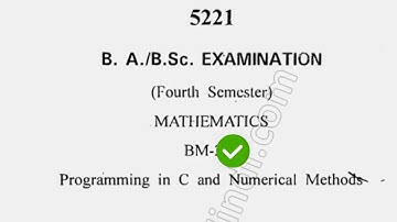 2016 Cdlu BSc 4th Sem Programming in C & Numerical Methods Question Paper