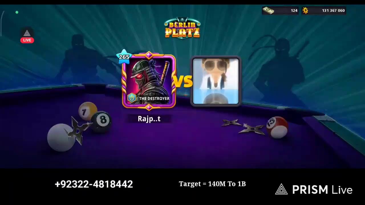 8 Ball Pool Target 1B Let's Start Where i Stop......