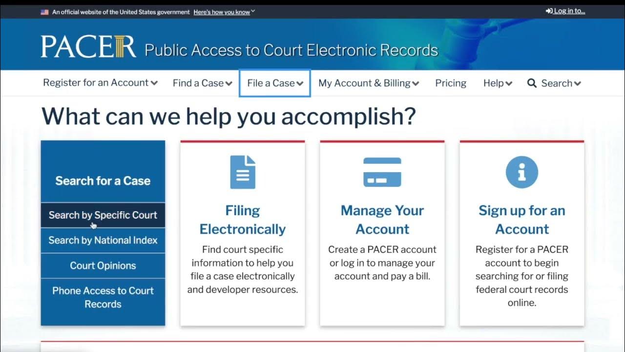 How to find US court case documents using PACER YouTube