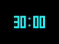 30 Minutes Countdown Timer with Alarm & Time Markers / Chapters - Digital Display - Blue - v2