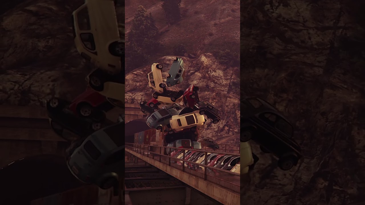 100 Cars vs Train 💥 Epic GTA 5 Bridge Crash