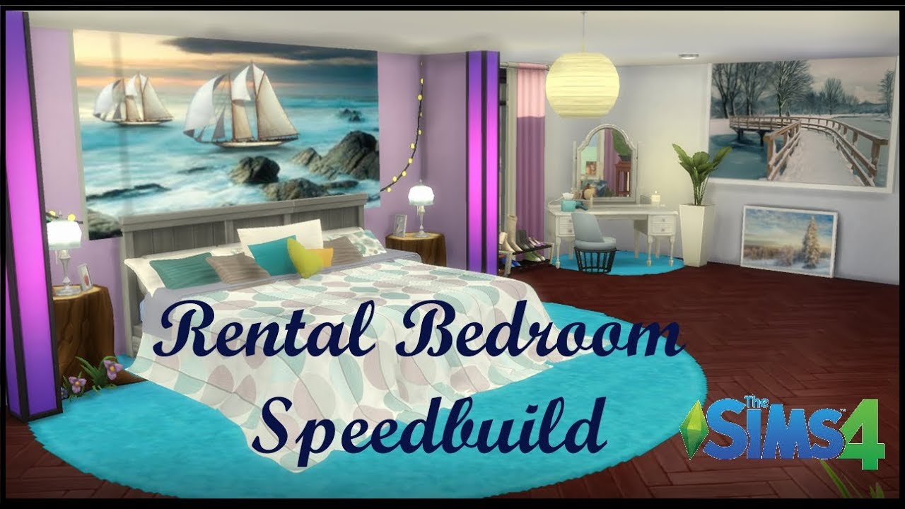 The Sims 4 Speed Build Rental Bedroom Challenge YouTube