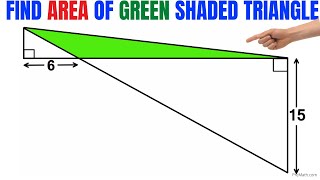 Find Area of the Green Shaded Triangle | Important Geometry skills explained | Fun Olympiad