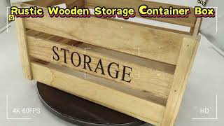 Nesting Wooden Crates, Rustic Storage Container Boxes with Cutout Handles, Wood Baskets#storagebox
