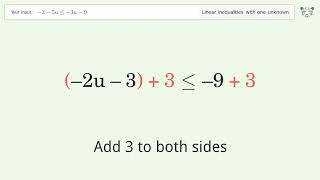 35u Less Than Or Equal To 3u9  Solve Linear Inequalities With One Unknown